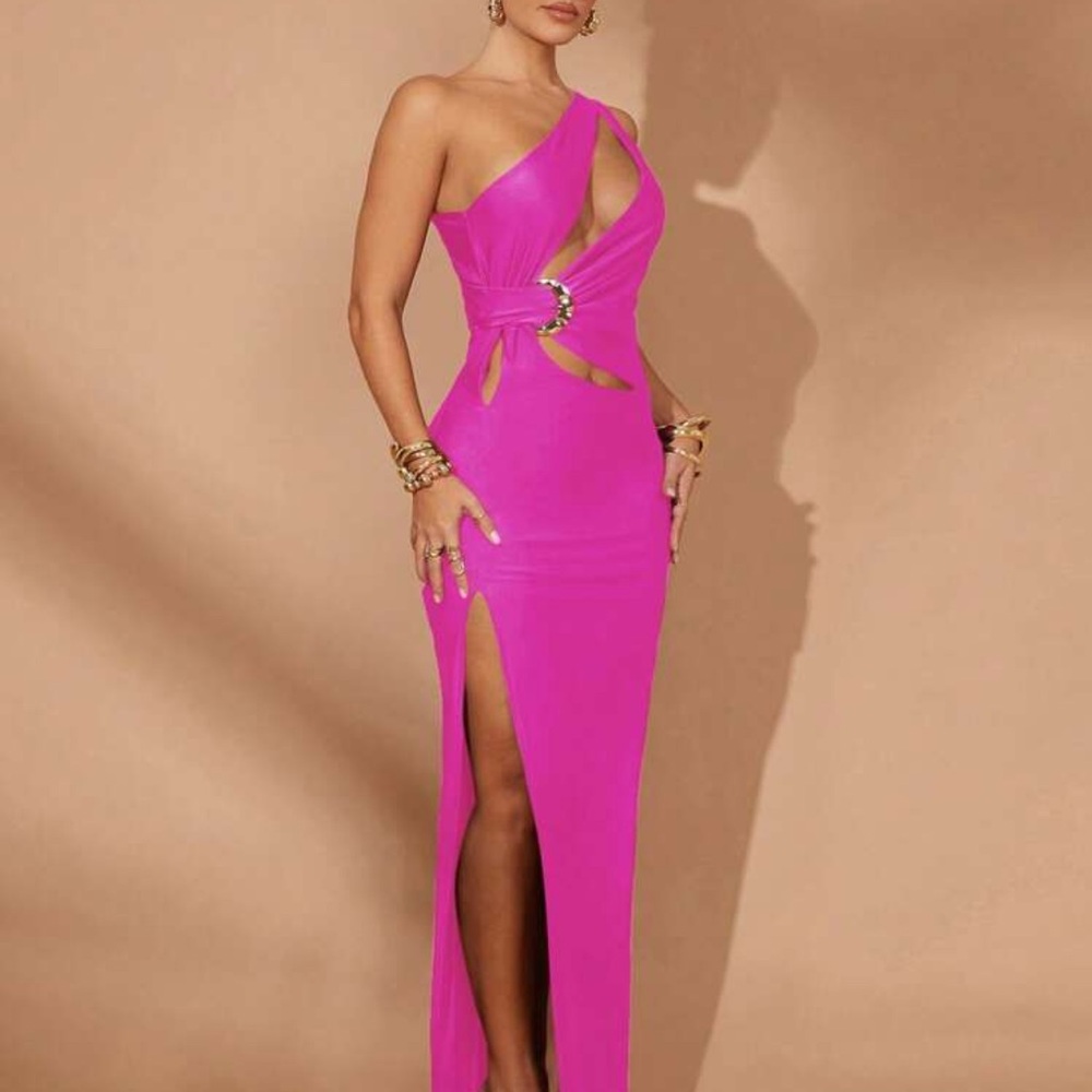 Chic Fuchsia One-Shoulder Dress